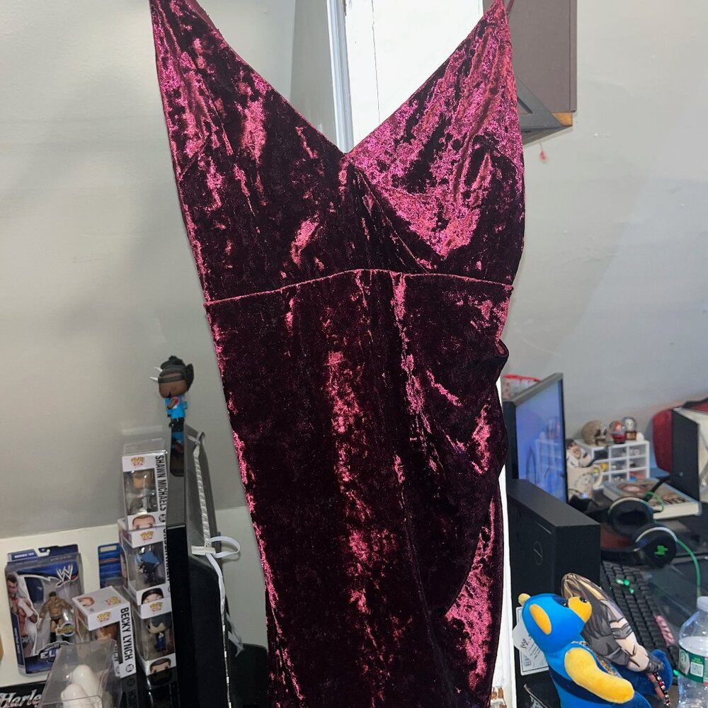 Forever 21 Burgandy Red Velvet Mini Dress - Size Small